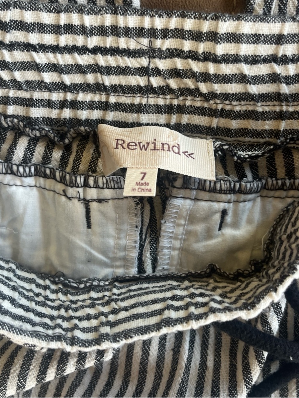 Rewind Black & White Striped Wide-Leg Pants - Picture 4 of 7